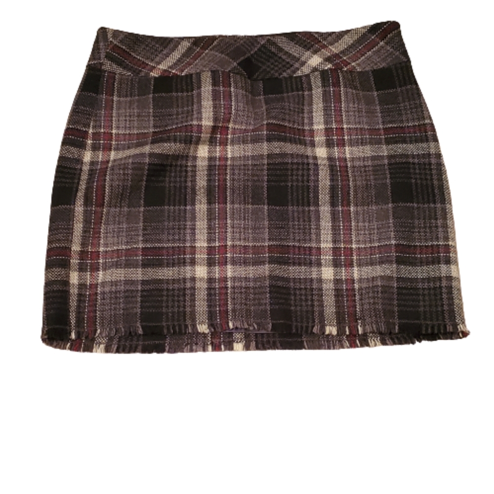 Eddie Bauer gray plaid skirt, size 12